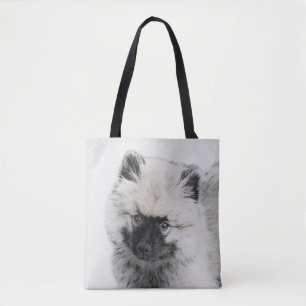 Keeshond Puppy Drawing - Cute Original Dog Art Tote Bag