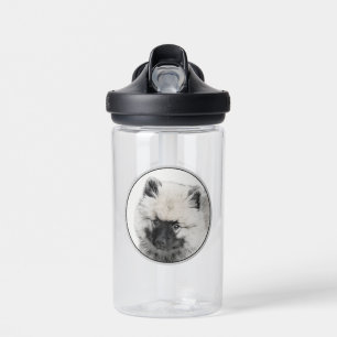 Keeshond Puppy Drawing - Cute Original Dog Art Water Bottle