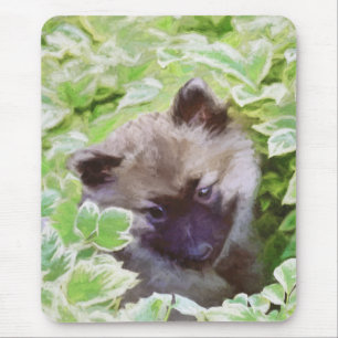 Keeshond Puppy in the Garden dog portrait, origina Mouse Mat