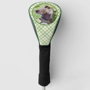 Keeshond Puppy in the Garden Painting Original Art Golf Head Cover