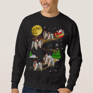 Keeshond Reindeer Christmas Dog Riding Santa Xmas Sweatshirt