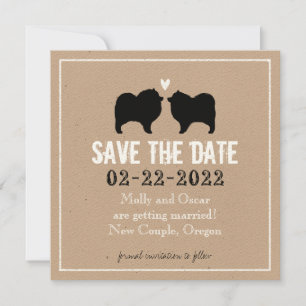 Keeshond Silhouettes Wedding Save the Date