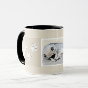 Keeshond Sleeping Puppy Painting - Original Dog Ar Mug