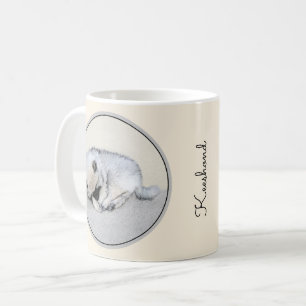 Keeshond Sleeping Puppy Painting Original Dog Art Coffee Mug