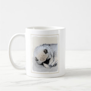 Keeshond Sleeping Puppy Painting Original Dog Art Coffee Mug