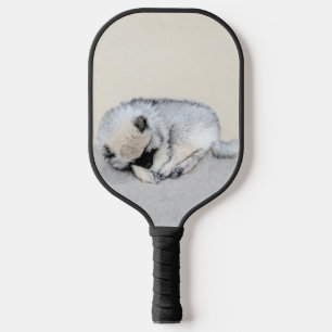 Keeshond Sleeping Puppy Painting Original Dog Art Pickleball Paddle
