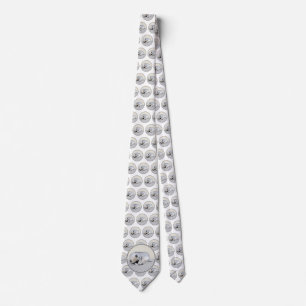 Keeshond Sleeping Puppy Painting Original Dog Art Tie