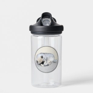 Keeshond Sleeping Puppy Painting Original Dog Art Water Bottle