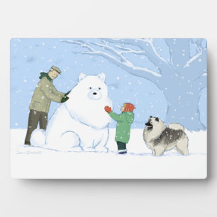 Keeshond Snow Dog Plaque