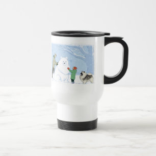 Keeshond Snow Dog Travel Mug