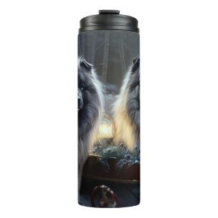 Keeshond Snowy Sleigh Christmas Decor Thermal Tumbler