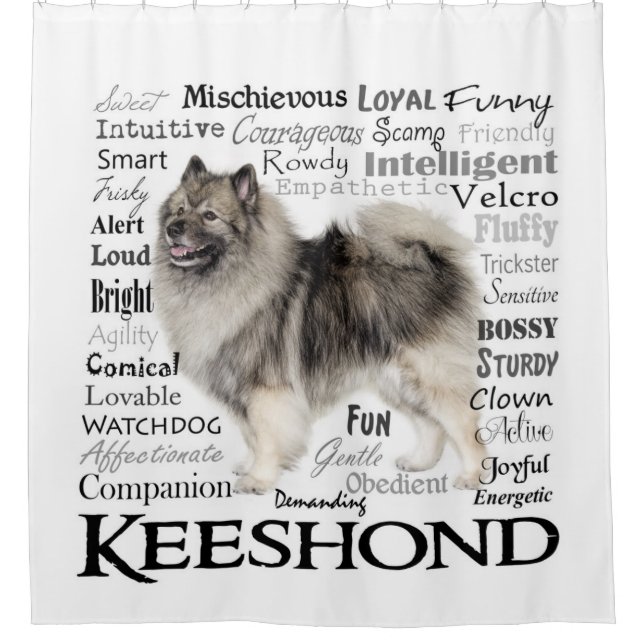 Keeshond Traits Shower Curtain (Front)