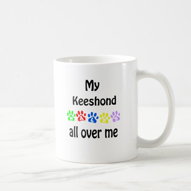 Keeshond Walks Design Coffee Mug (Right)