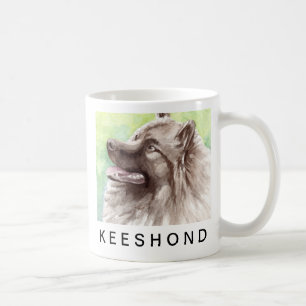 Keeshond Watercolor Portrait Coffee Mug
