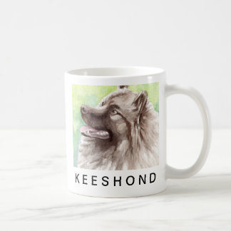 Keeshond Watercolor Portrait Coffee Mug