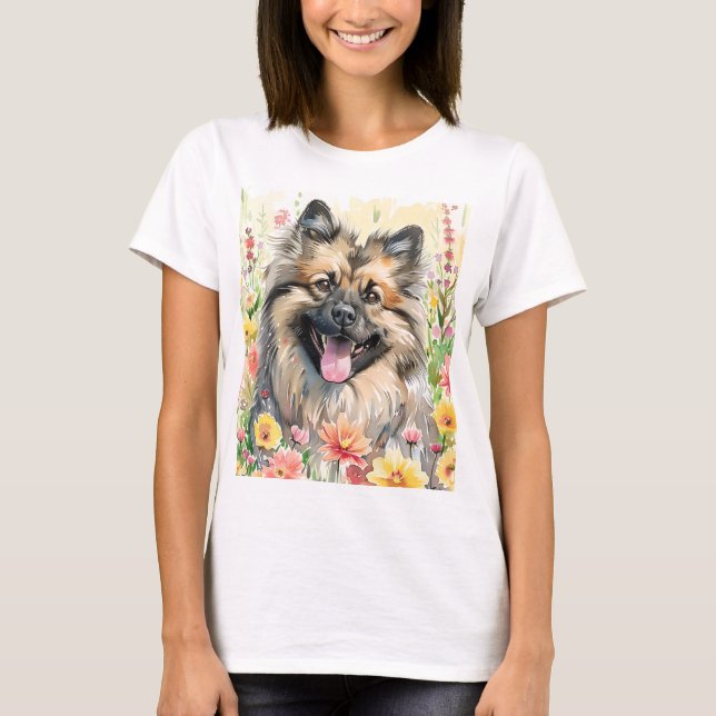 Keeshond Watercolor Women's T-Shirt (Front)