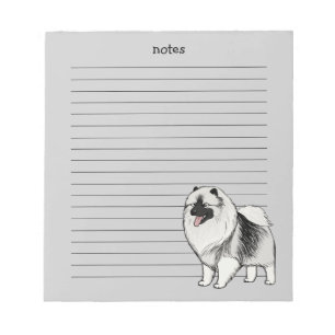 Keeshond with Customisable Text Notepad