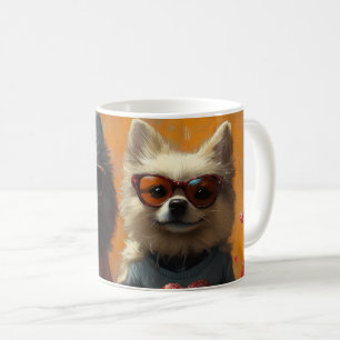 Keeshond with Heart Roses Valentine's Day Coffee Mug