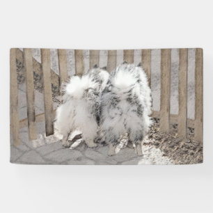 Keeshonds at the Gate Painting - Original Dog Art Banner