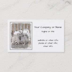 Keeshonds at the Gate Painting - Original Dog Art Business Card
