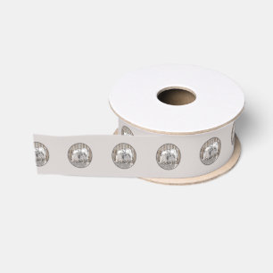 Keeshonds at the Gate Painting - Original Dog Art Grosgrain Ribbon
