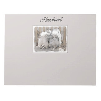 Keeshonds at the Gate Painting - Original Dog Art Notepad