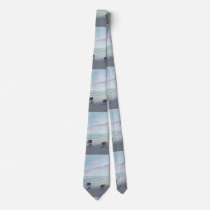 Keeshonds at the Seashore Painting Dog Art Tie