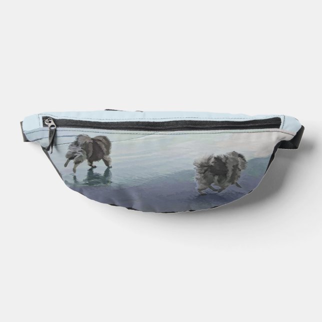 Keeshonds Painting Seashore Beach Original Dog Art Bum Bags (Lay Down)