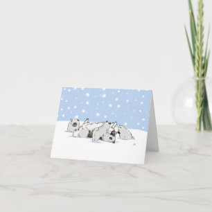 Keesies in the Snow   Keeshond Christmas Custom Holiday Card