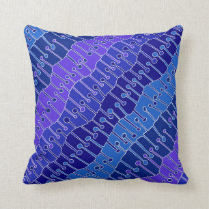 Keet Seel in purple, blue and white Cushion