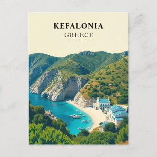 Kefalonia, Greece Retro Postcard