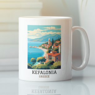 Kefalonia Greece Retro Vintage Travel Coffee Mug