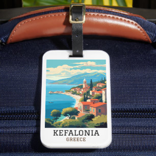 Kefalonia Greece Retro Vintage Travel Luggage Tag