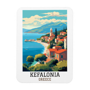 Kefalonia Greece Retro Vintage Travel Magnet