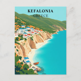 Kefalonia, Greece Vintage Ionian Island Postcard