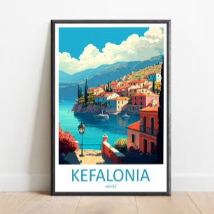Kefalonia Travel Print Wall Art Kefalonia Greece