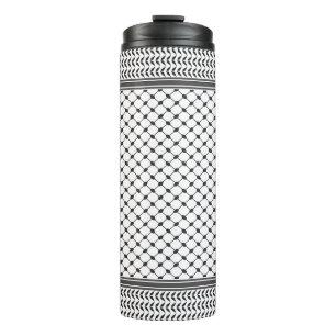 Keffiyeh Palestine Black Pattern Thermal Tumbler