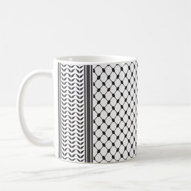 Keffiyeh Palestine Pattern Coffee Mug (Left)