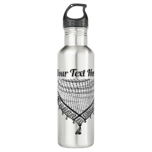 Keffiyeh Palestinian Scarf Traditional Fabric 710 Ml Water Bottle
