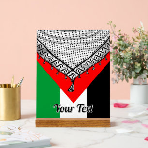 Keffiyeh Palestinian Scarf Traditional Fabric Acrylic Sign