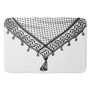 Keffiyeh Palestinian Scarf Traditional Fabric Bath Mat