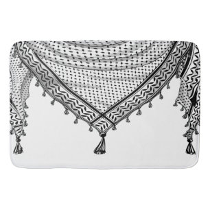 Keffiyeh Palestinian Scarf Traditional Fabric Bath Mat