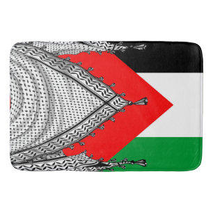 Keffiyeh Palestinian Scarf Traditional Fabric Bath Mat