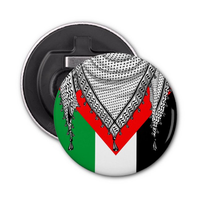 Keffiyeh Palestinian Scarf Traditional Fabric Bottle Opener (Front)