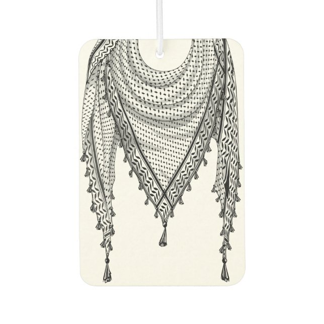 Keffiyeh Palestinian Scarf Traditional Fabric Car Air Freshener (Front)