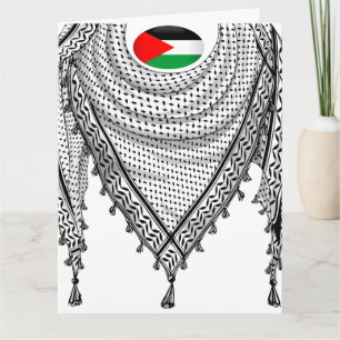 Keffiyeh Palestinian Scarf Traditional Fabric Card