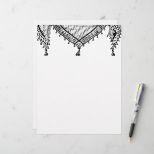 Keffiyeh Palestinian Scarf Traditional Fabric Custom Letterhead