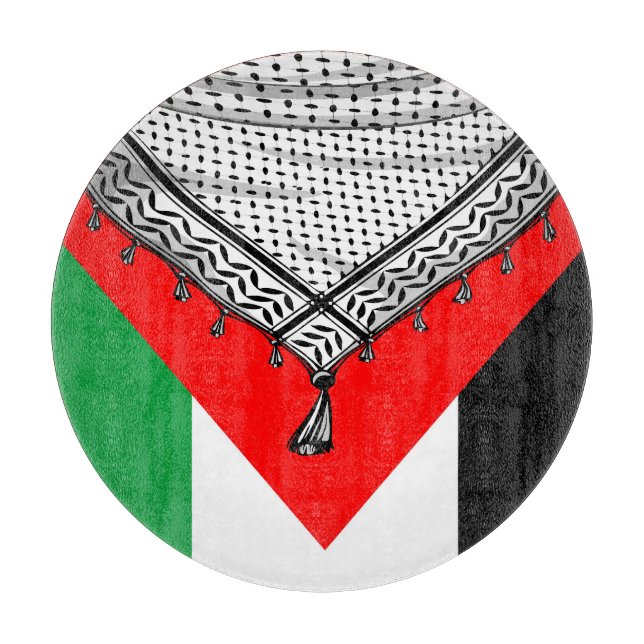 Keffiyeh Palestinian Scarf Traditional Fabric Cutting Board (Front)