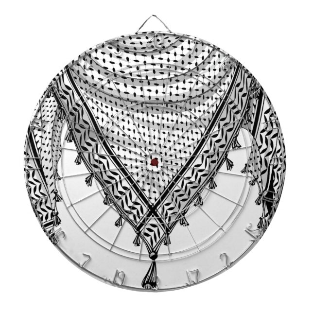 Keffiyeh Palestinian Scarf Traditional Fabric Dartboard (Front)