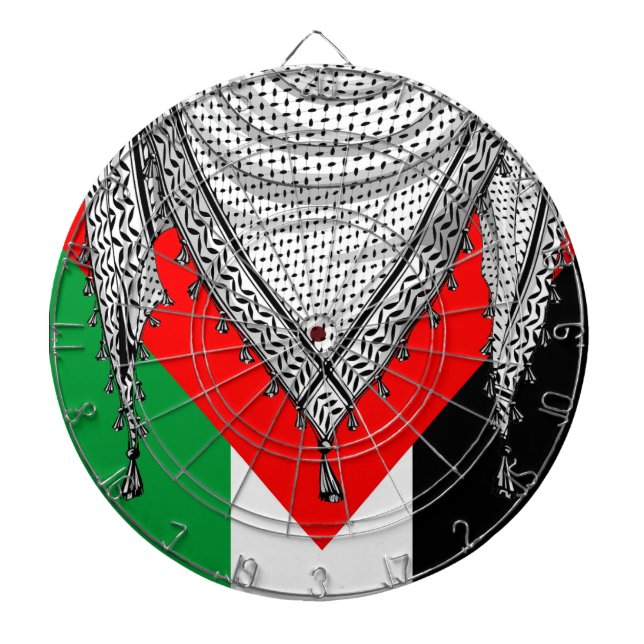 Keffiyeh Palestinian Scarf Traditional Fabric Dartboard (Front)
